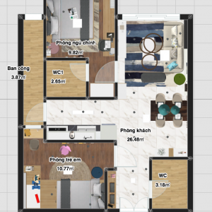 Arcreal - Căn hộ Richmond - 02 phòng ngủ